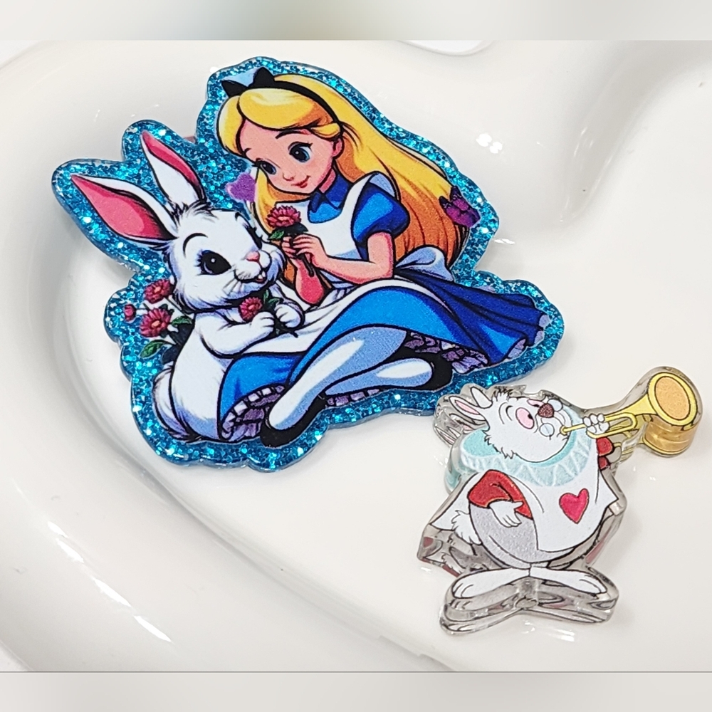 Flatback Focal Bead Badge Keychain Beaded Pen Crafts Magnet Pin Crafts‎ Bunny